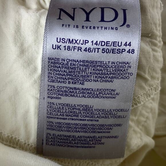 NYDJ Marilyn White Straight Leg Jeans Womens Size 14 High Rise - Picture 4 of 7